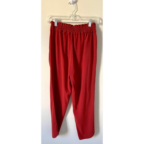 ZARA TRF Paperbag Elastic Pull On Pants Rust Orange Size XS - Picture 3 of 8